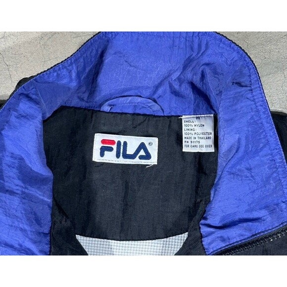 Vintage FILA Jacket Mens Medium 90s Track Windbreaker Colorblock Streetwear Zip - Picture 3 of 11